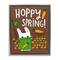 Stupell Industries Happy Spring Bunny & Carrots Floater Framed Art